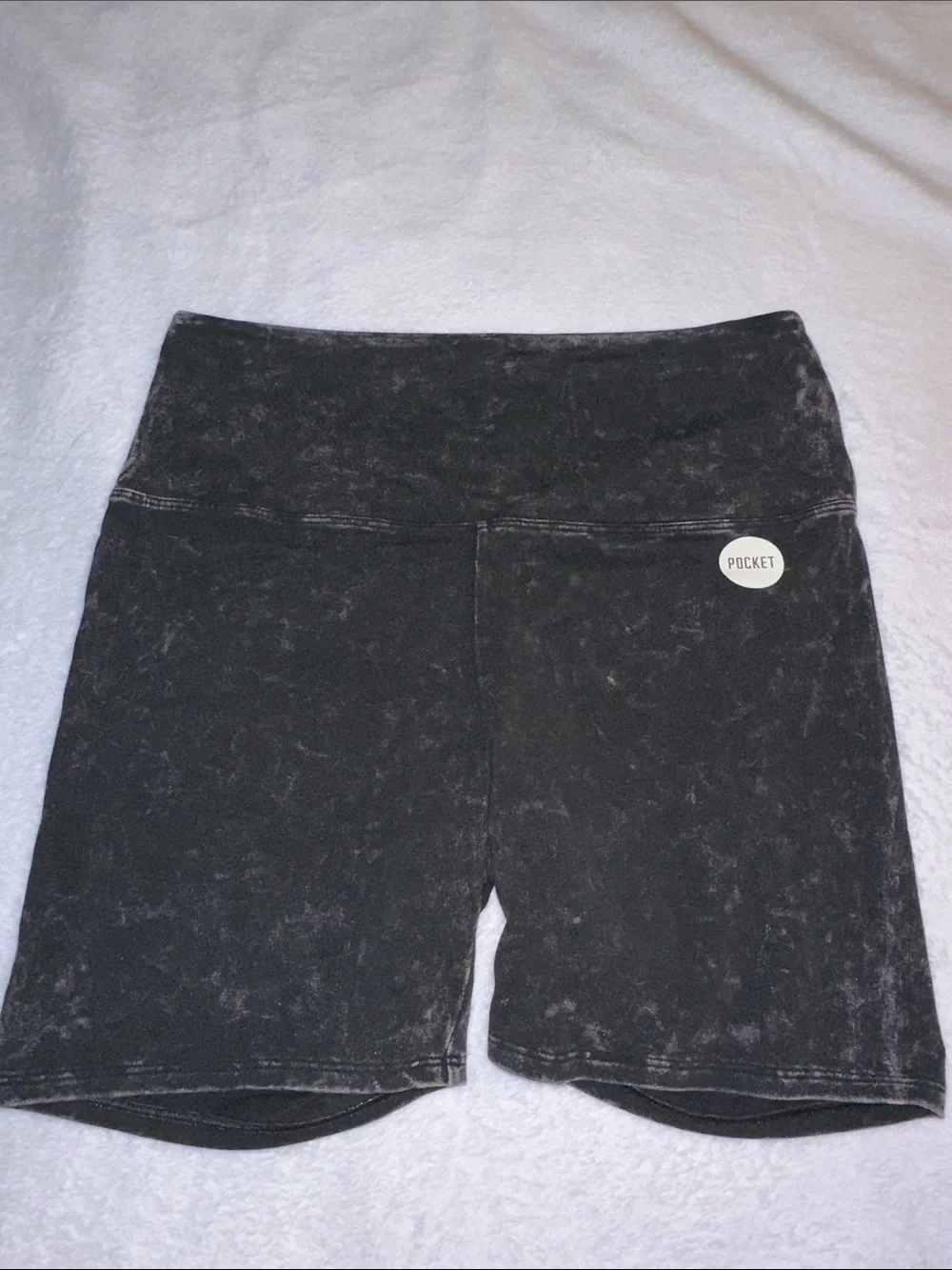 PINK Victoria's Secret Black Acid-Wash Bike Shorts